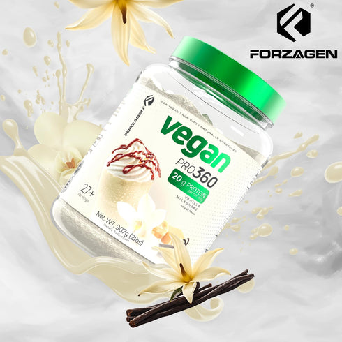 Forzagen Vegan Protein 360, 2 Lbs, 27 Servings, Plant Based Protein from Quinoa, Brown Rice, Pea Isolate, Vanilla