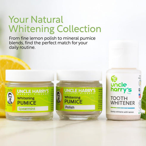 Uncle Harry's Spearmint Sensitive Teeth Whitening Toothpaste Polish | Natural SLS Free Freshens Breath & Promotes