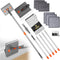 85” Baseboard Cleaner Tool with Handle, 180° Rotating Wall Mop, 6 Reusable Pads, Multifunctional Scrapper, Extension