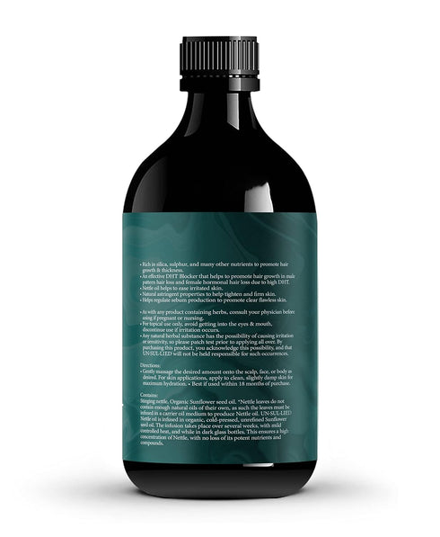 UNSULLIED 4 oz Stinging Nettle Multipurpose Oil for Hair Growth and Skin Soothing-Softening-Moisturizing for Men