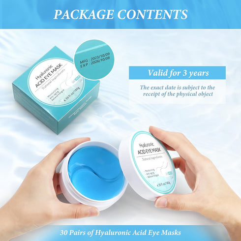 PITHER Under Eye Patches for Dark Circles, Eye Masks for Puffy Eyes, 30 Pairs Skin Treatment Pads with Hyaluronic Acid