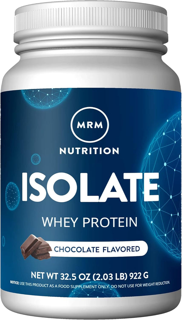 MRM Nutrition Isolate Whey Protein, Chocolate Flavored, 24g Protein, Added BCAAs + Glutamine, 29 Servings