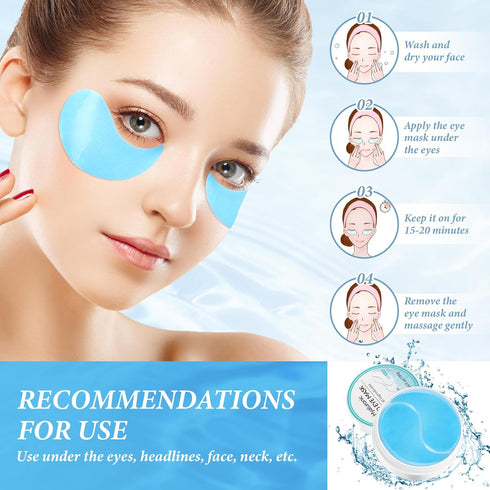PITHER Under Eye Patches for Dark Circles, Eye Masks for Puffy Eyes, 30 Pairs Skin Treatment Pads with Hyaluronic Acid