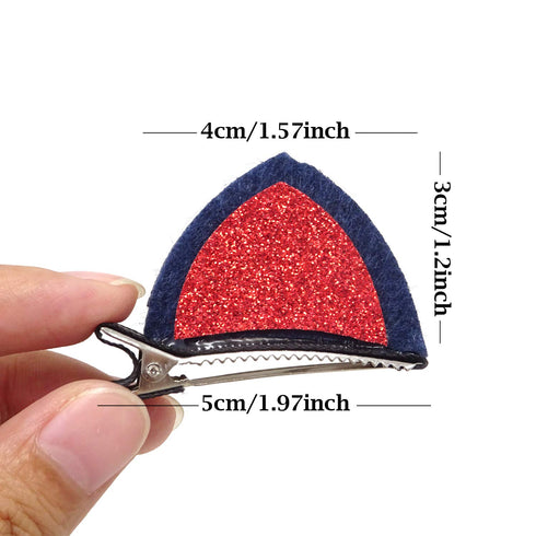 Honbay Sparkle Shiny Sequin Felt Cat Ear Hair Clips, 10PCS (5 Pairs) Cute Animal Alligator Hair Clips