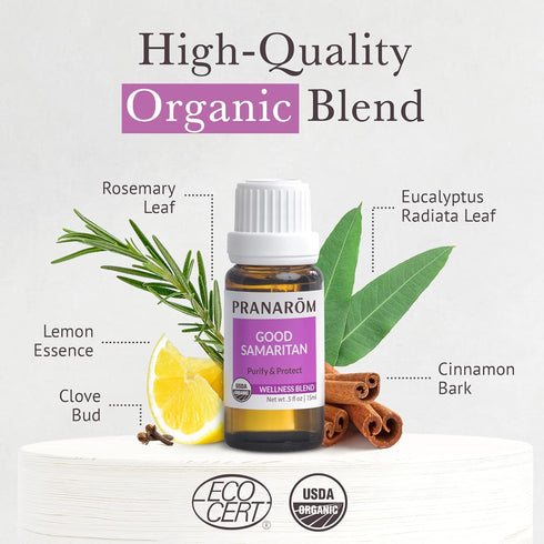 Pranarom Good Samaritan Essential Oil Blend (15ml) - 100% Pure for Diffusing and Cleaning, Lemon, Rosemary, Eucalyptus