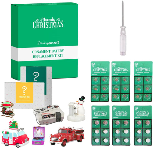 Do-it-Yourself Screwdriver and Batteries Replacement Kit with 18 LR41, 18 LR44 for Hallmark Keepsake Magic Ornament