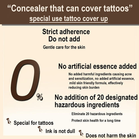 VEZE Tattoo Concealer, Waterproof Makeup Foundation for Scar, Vitiligo, Dark Spots, Body Art Cover