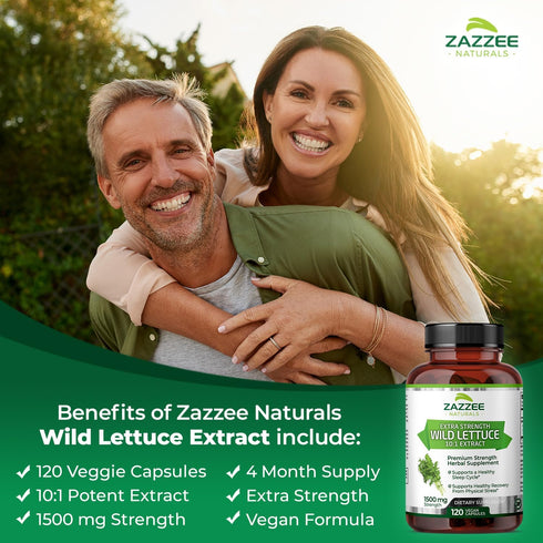 Zazzee Extra Strength Wild Lettuce 10:1 Extract, 1500 mg, 120 Vegan Capsules, Non-GMO