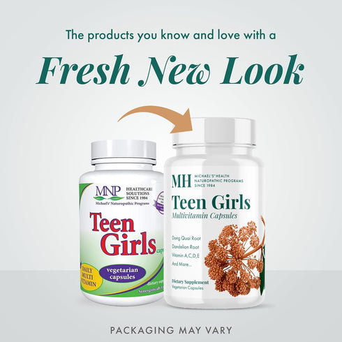 MICHAEL'S Health Teen Girls Multivitamin - 120 Vegetarian Capsules, Nutrients for Healthy Growth & Development, Kosher