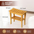 Bamboo Shower Bench Stool with Storage Shelf, Waterproof Shower Chair for Indoor or Outdoor Use, Bathroom Bench Seat