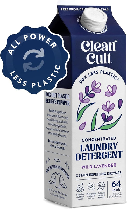 Concentrated Liquid Laundry Detergent Soap, 64 Loads, 32 oz, Wild Lavender, Eco-friendly, HE/Standard Compatible