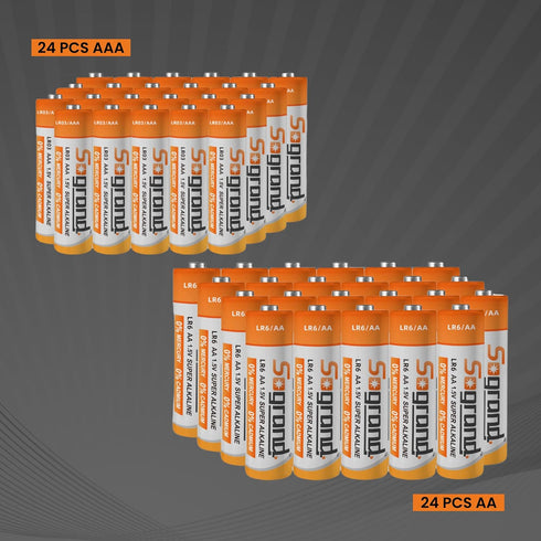 Sogrand Pack, 48 Count 24 24 1.5V 10 AA and AAA Batteries Combo AA and AAA, Alkaline Batteries, Year Shelf Life
