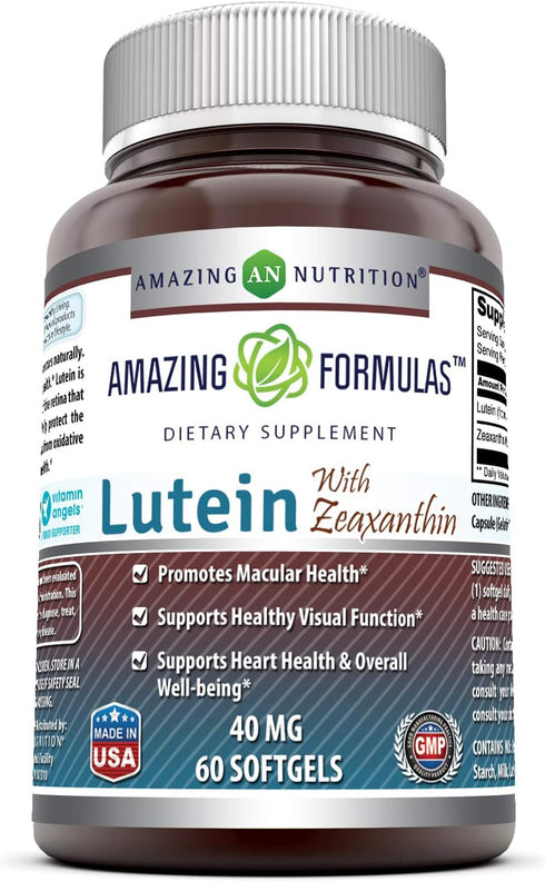 Amazing Formulas Lutein 40 mg with Zeaxanthin 1600 mcg - Non-GMO, Gluten Free Softgels Supplement