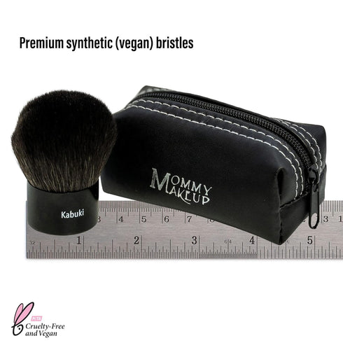 Kabuki Foundation Brush by Mommy Makeup, Premium Synthetic Vegan Bristles for Smooth & Flawless Application