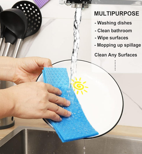 JECOLE 10 Packs Swedish Dishcloths for Kitchen, Reusable Paper Towels Compostable Swedish Dish Clothes for Kitchen