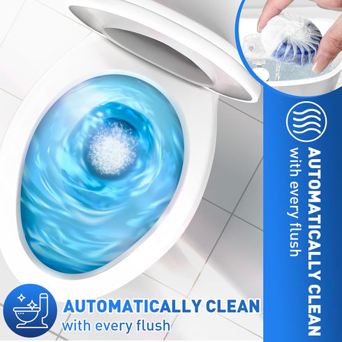 Qualirey 100 Pack Toilet Bowl Tablets - Long Lasting Automatic Cleaner for Bathroom Toilet Tank (Blue and White)