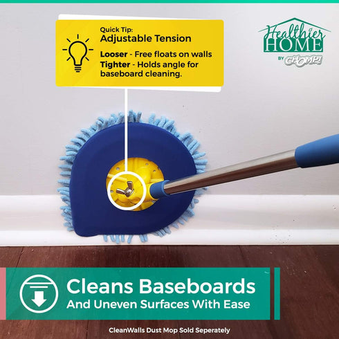 CHOMP! Microfiber Mop Refill Pack: 5 Minute CleanWalls 2-Pack Giant Noodle Blue Duster, Reusable Washable Dusting Pads