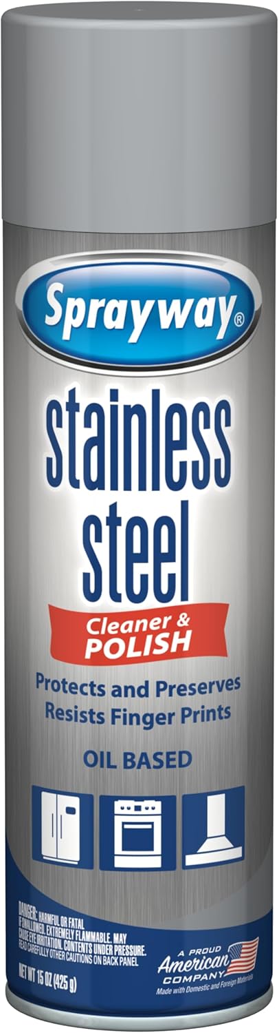 Sprayway SW841R Oil-based Stainless Steel Cleaner and Polish, Protects and Preserves, Resists