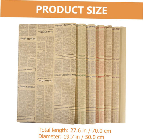 VERDANVERSE 20 Packaging Vintage Style Sunflower Newspaper Flower Bouquet Wrapping Paper, Sheets Old Newspaper Craft