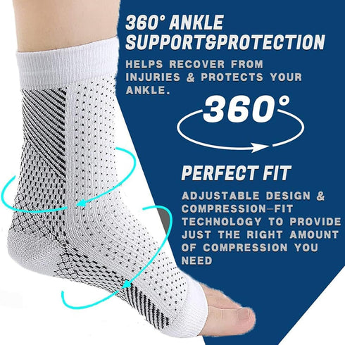 OCQOPM 4Pairs Aidease Neuro Compression Socks, Orthopedic Neuro Socks - Pain/Swelling Healing Socks, for Neuropathy