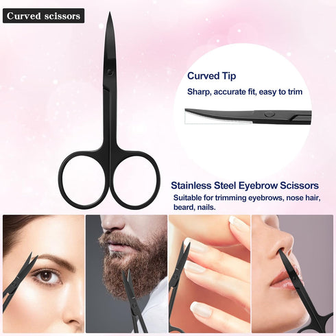 KAJUDA Eyebrow Razor Kit, 5 in 1 Eyebrow Grooming Set for Women and Men, Includes Comb, Tweezers, Scissors