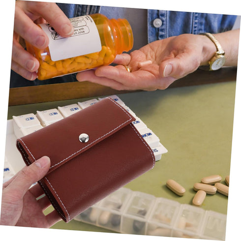 Weekly Medicine Organizer Case with Compartments Portable Reusable Pill Storage Box Plastic Travel-Friendly Medicine
