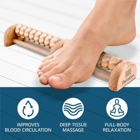 TheraFlow Small Dual Foot Massager for Plantar Fasciitis Relief - Foot Massager for Neuropathy, Foot Roller for Foot Pain Relief | Feet Massager for pain relief and circulation - Ideal Gift for Mom