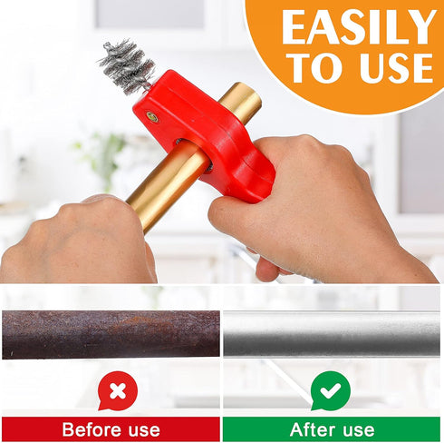 4 Pieces Copper Pipe Cleaner and Reamer Set, 4 In 1 Pipe Deburring Brush for PVC PPR Copper