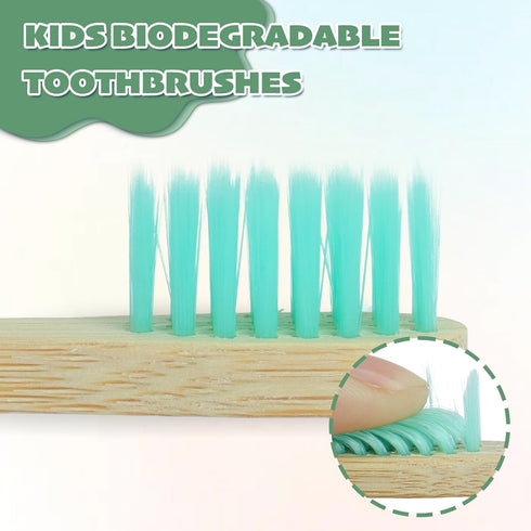 New Bamboo Kids Toothbrushes, Extra Soft Toothbrush for Kids, Natural Toothbrush Set, 6 Pack