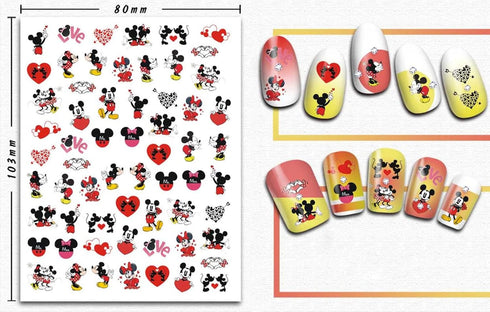Valentine Day Nail Art Stickers - 3D Self Adhesive Romantic Love Heart Nail Decals for Women Girls DIY Manicure