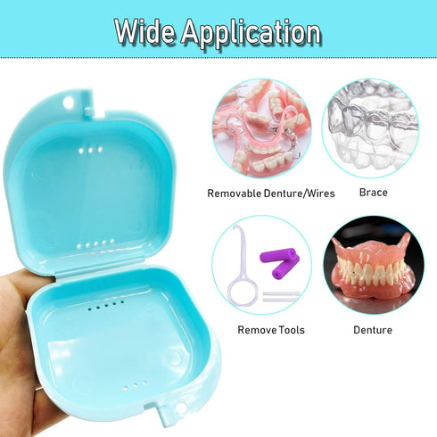 Orthodontic Retainer Case with Vent Holes, Light Blue Color