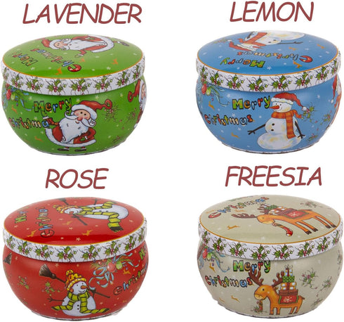 Mivra Zyora 4PCS Set Scented Candle (Lavender, Lemon, Rose, Freesia) - Soy Wax Aromatherapy Candles for Home, Women's