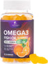 Omega 3 Gummies for Adults, Omega-3 Fish Oil for Heart Support, 60 Gummies