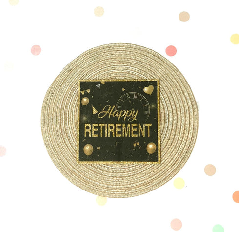 zxyxka 40 6.5in Pcs Happy Retirement Napkins Golden Black Disposable Paper Napkins for Dinner Picnic Cocktail Birthday