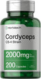 Horbaach Cordyceps Mushroom Capsules 2000mg | 200 Count | Non-GMO CS-4 Strain Cordyceps Sinesis Herbal Supplement
