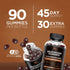 Mushroom Gummies 10 Blend - 2500mg Complex for Brain Booster, Immune Support, Energy (90ct)