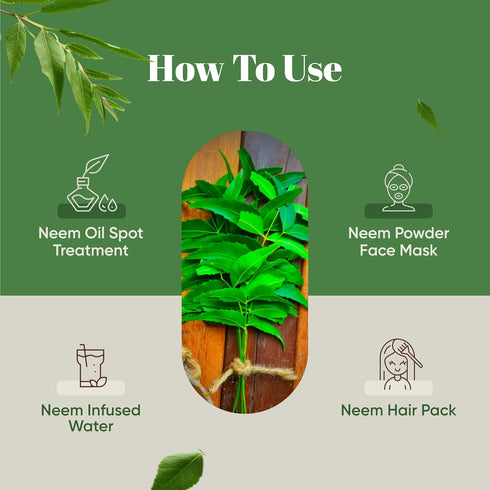 H&C Natural Neem Leaves Powder, 227 Grams (1/2 lb)