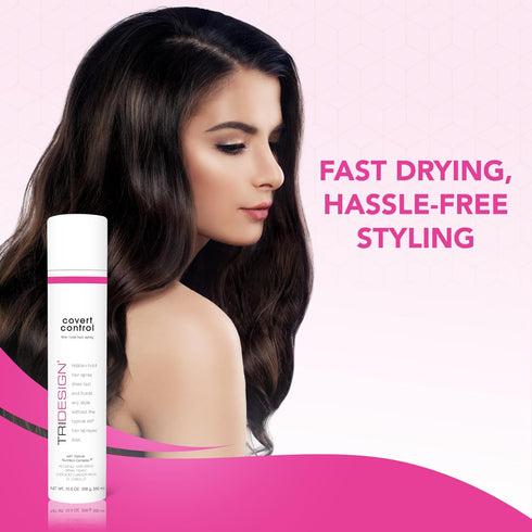 TRI Design Covert Control Hairspray 10.5 Oz | Aerosol Strong Hold Hairspray for Women & Men | Fast-Drying Hair Setting