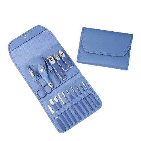 Manicure Set - 16 In 1 Professional Grooming Kit with Stainless Steel Tools and Luxurious Leather Travel Case