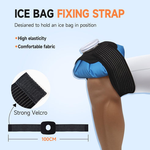 ANMIA Ice Pack Bags with Wrap for Injuries, Reusable Cold Pack for Pain Relief, Size 9''