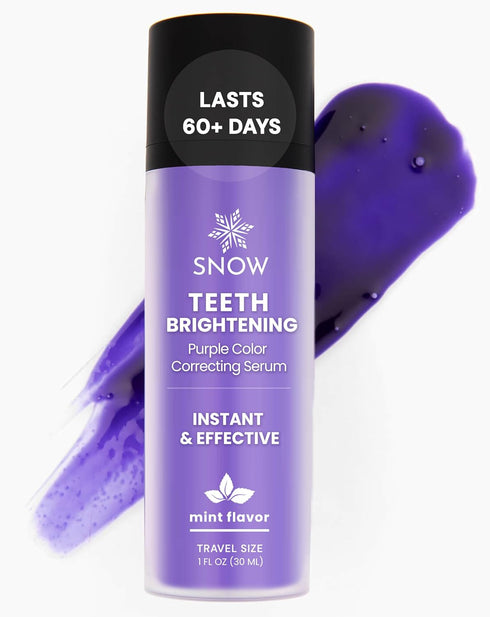 SNOW Teeth Brightening Purple Serum, Gentle & Enamel Safe for Instant Brightening, 2 Month Supply
