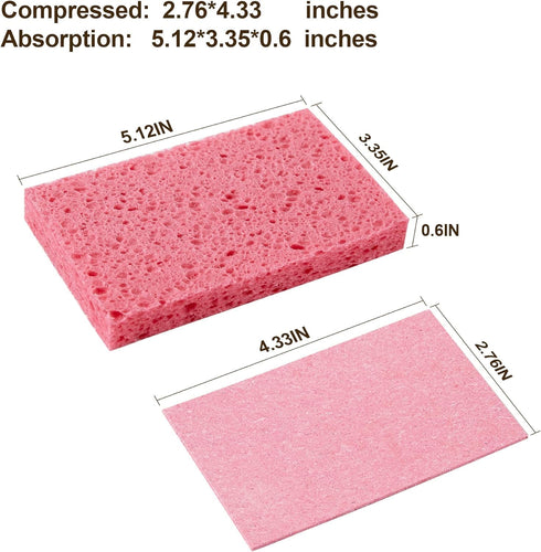 JOYMOOP Compressed Cellulose Sponges for Non-Scratch Kitchen Dishwashing, Household Cleaning, Pack of 24 Colorful