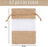 CCINEE 12PCS Burlap Drawstring Gift Bag, 5 X 7 Inch Organza Treat Bags for Jewelry, Sheer Easter Gifts Pouch