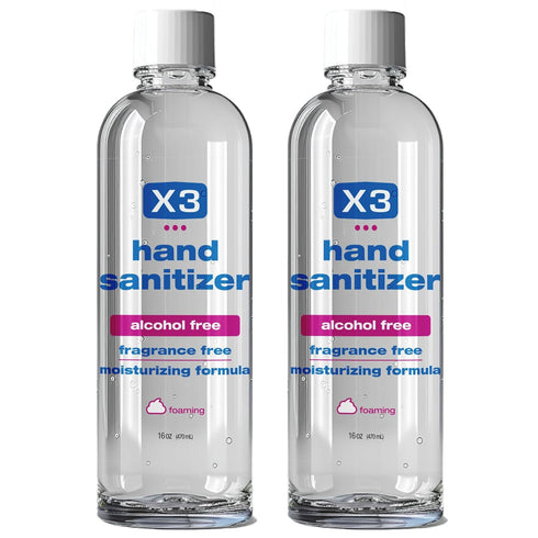X3 Clean Hand Sanitizer REFILL Alcohol Free, Family Safe, Fragrance Free, Moisturizing,