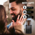 White Naturals Beard Comb for Men - Wooden Natural Sandalwood, Fine Dual Action Teeth, Includes PU Leather Case