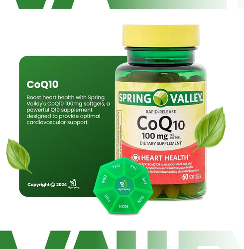 Rapid-Release CoQ10, 100 mg, 60 Softgels, Bundle Exclusive Vitamins & Minerals, A to Z, Weekly Pill Organizer