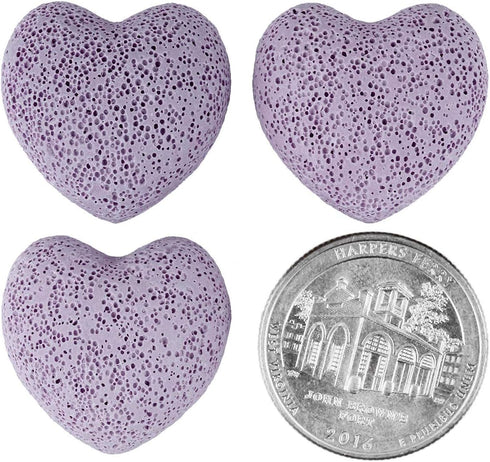 Set Pack 8(1'') SUNYIK Assorted Natural Lava Rock Puff Heart Pocket Stone Aromatherapy Essential Oil Diffuser