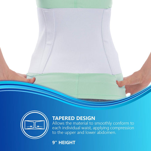 NYOrtho Tapered Abdominal Binder - Firm Compression Wrap for Stomach Support, 30-36 Inch, Made in USA