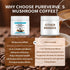 Pureverve Organic10 30 Mushroom Coffee, Mushroom Extract Powder Blend Lion's Mane, Reishi, Chaga, Cordyceps, Turkey
