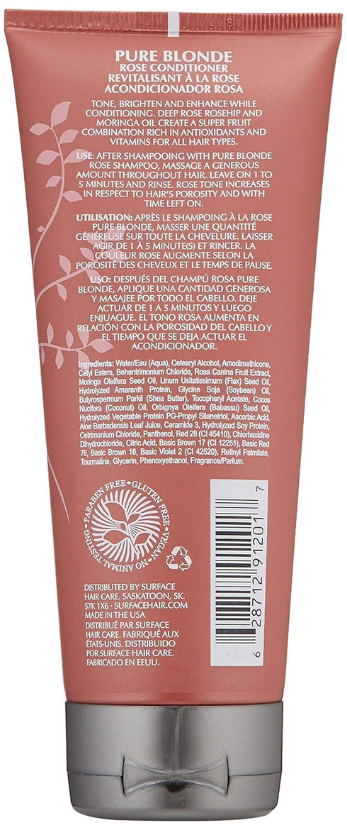 Surface Hair - Pure Blonde Rose Conditioner - Tones, Brightens & Protects Hair - 7 fl oz